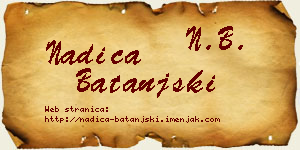 Nadica Batanjski vizit kartica